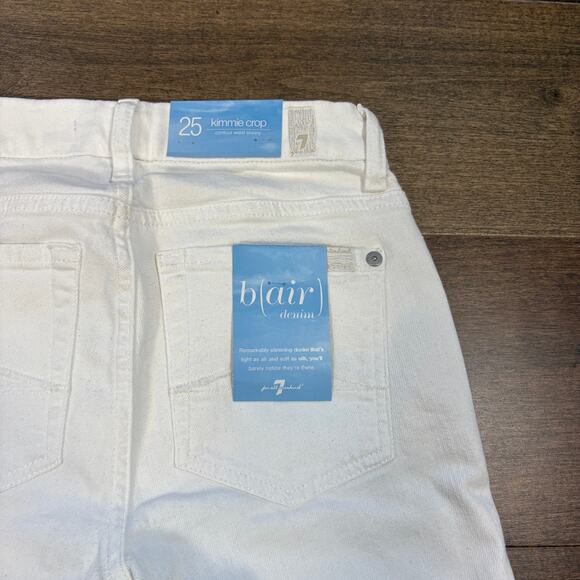 7 For All Mankind Women's White Kimmie Crop Bootcut Jean size 25 NWT - Picture 8 of 9